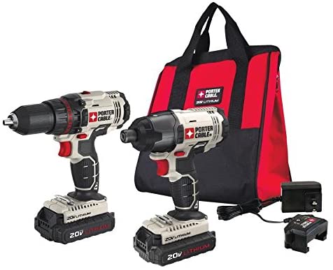 Porter Cable 20V MAX 2-Tool Cordless Drill/Driver and Impact Driver Combo Kit