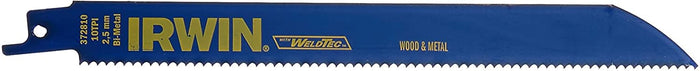 Irwin Reciprocating Saw Blades, Wood/Metal Cutting, 8", 10 TPI, 25 pack