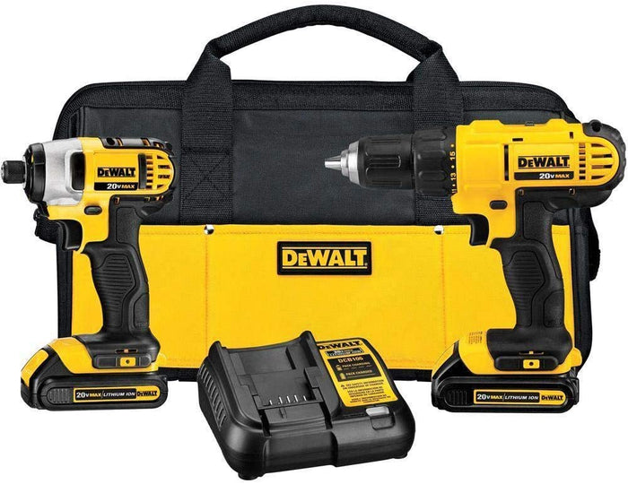 DeWalt 20V MAX Cordless Drill Combo Kit, 2-Tools