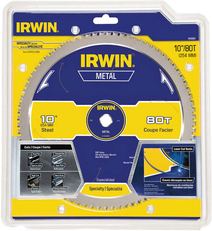 Irwin Marathon 10" Diameter X 5/8" Circular Saw Blade Steel with 80 Teeth