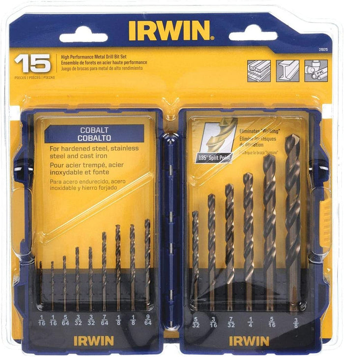 Irwin 15 pc Cobalt Drill Bits