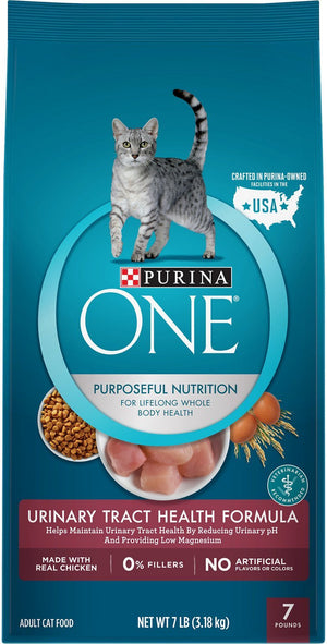 Purina ONE Urinary Tract Health Formula, Dry Cat Food, 7 LB bag