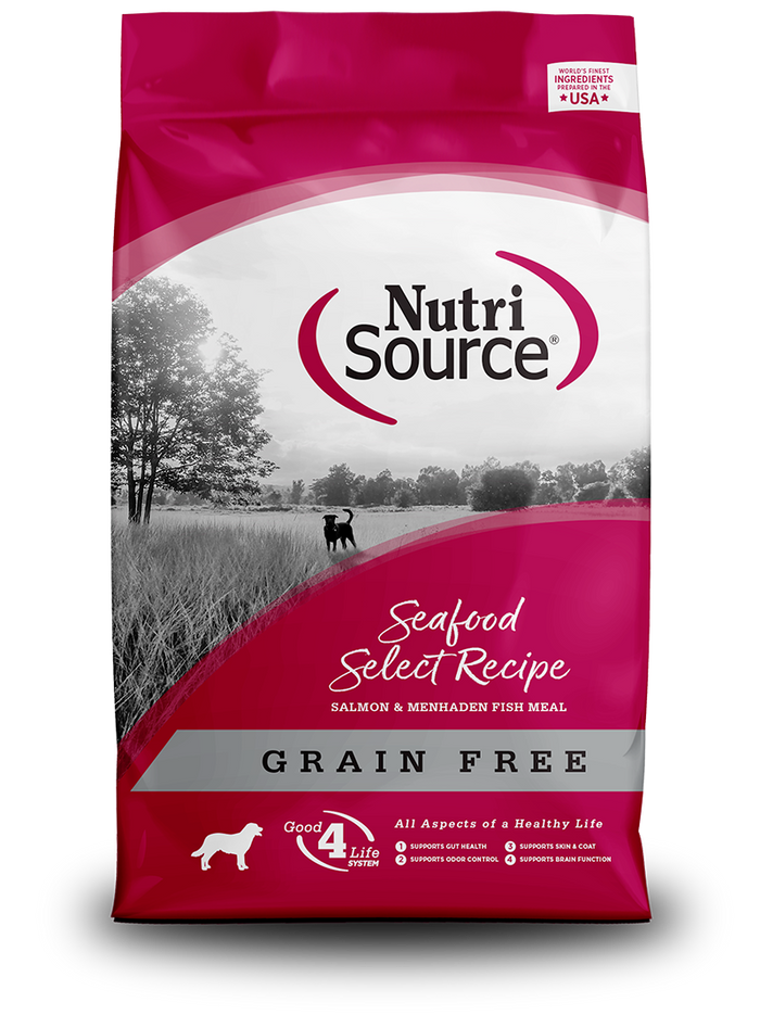 Nutri Source Grain-Free Seafood Select Recipe with Salmon, 30 LB bag