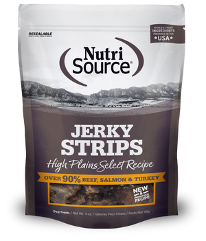 NutriSource High Plains Select Healthy Jerky Treats for Dogs, 4 oz bag