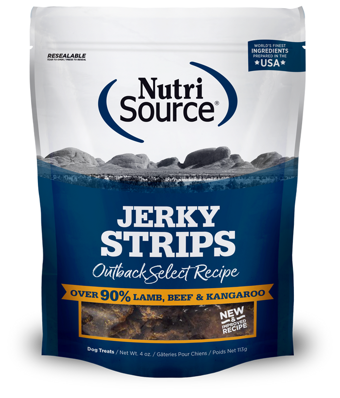 NutriSource Outback Select Healthy Jerky Treats for Dogs, 4 oz bag