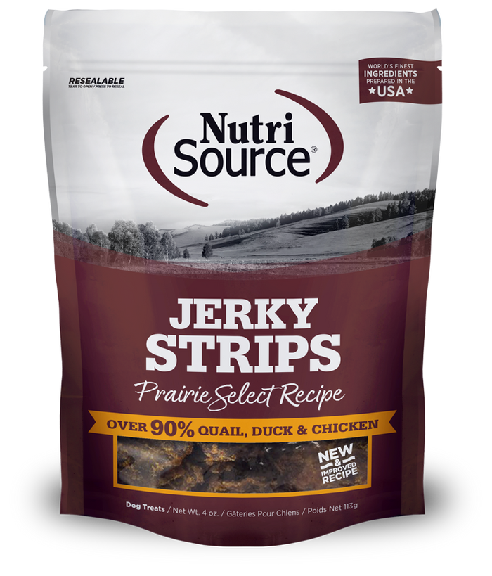 NutriSource Prairie Select Healthy Jerky Treats for Dogs, 4 oz bag