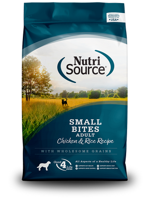 Nutri-Source Adult Small Bites Chicken & Rice Recipe, 15 LB bag