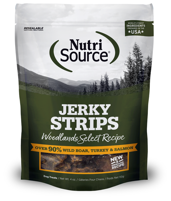 NutriSource Woodlands Select Healthy Jerky Treats for Dogs, 4 oz bag