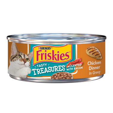 Friskies Tasty Treasures Accented with Real Bacon Chicken Dinner Adult Wet Cat Food