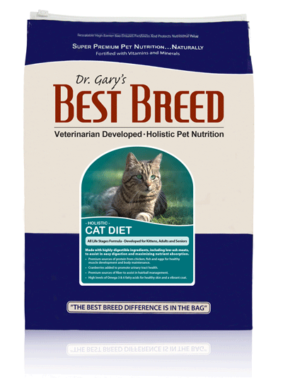 Dr. Gary's Best Breed Cat Diet with Chicken, Herring, & Whole Grains, 4 LB bag